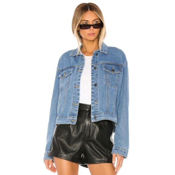 NEW Superdown Raya Rhinestone Fringe Denim Jacket - Picture 3 of 5